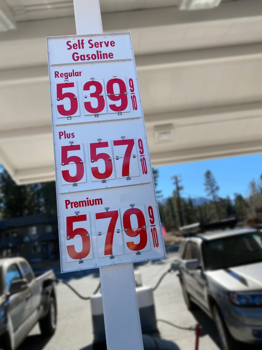 inflation causes high gas prices in California