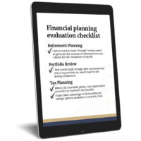 Midlife financial planning checklist on ipad