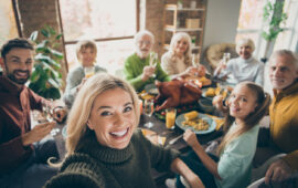 intergenerational living - family having dinner